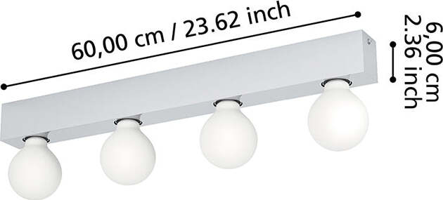 Applique-Industrial-Guanal-4-Luci-Alluminio-Cromo