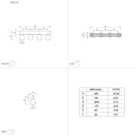 Applique-Industrial-Guanal-4-Luci-Alluminio-Cromo