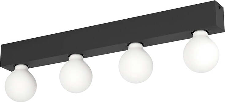 Applique-Industrial-Guanal-4-Luci-Alluminio-Nero