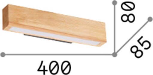 Applique-Industrial-Minimal-Craft-Legno-Marrone-Led-13W-3000K-Luce-Calda