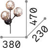 Applique-Industrial-Minimal-Kepler-Metallo-Nero-3-Luci-E27