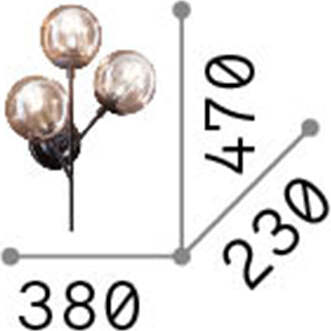 Applique-Industrial-Minimal-Kepler-Metallo-Nero-3-Luci-E27