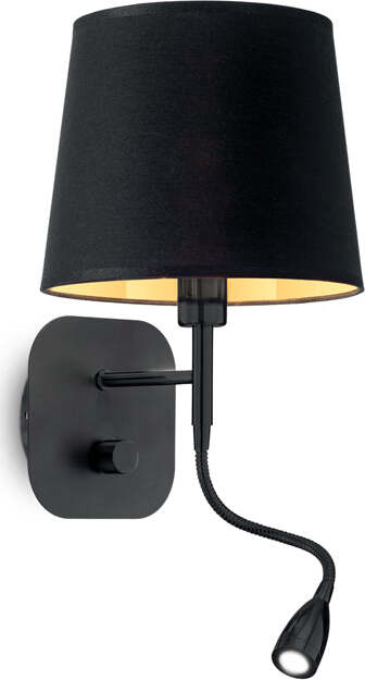 Applique-Industrial-Minimal-Nordik-Metallo-Nero-2-Luci-E14-1,5W-K-Luce