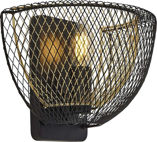 Applique-Industrial-Nordico-Favo-Acciaio-Nero-Oro-1-Luce-E14