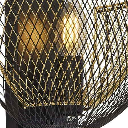 Applique-Industrial-Nordico-Favo-Acciaio-Nero-Oro-1-Luce-E14