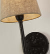 Applique-Industrial-Nordico-Gotico-Acciaio-Nero-Tessuto-1-Luce-E14