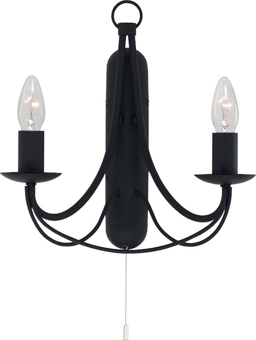 Applique-Industrial-Nordico-Maypole-Acciaio-Nero-2-Luci-E14