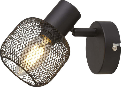 Applique-Industrial-Nordico-Meshy-Acciaio-Nero-1-Luce-E14