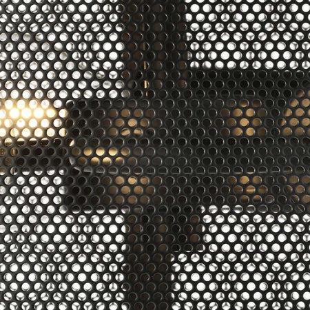 Applique-Industrial-Nordico-Rete-Acciaio-Nero-3-Luci-E27