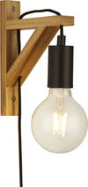 Applique-Industrial-Nordico-Tribeca-Acciaio-Marrone-Legno-Nero-1-Luce-E27