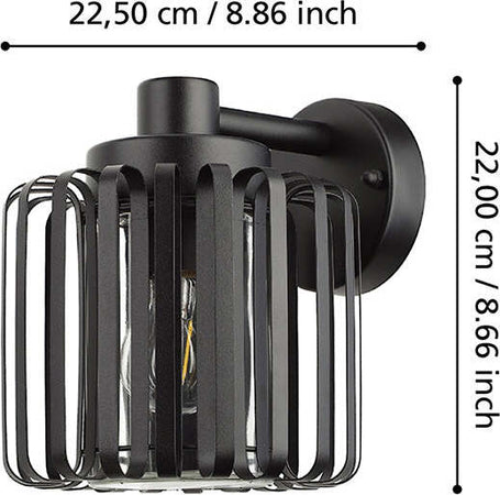 Applique-Industrial-Selinus-Da-Esterno-1-Luce-Acciaio-Nero