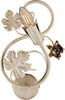 Applique-Iris-1-Luce-Arte-Povera-Con-Foglie-In-Ferro-Avorio-E-Oro