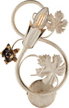Applique-Iris-1-Luce-Arte-Povera-Con-Foglie-In-Ferro-Avorio-E-Oro