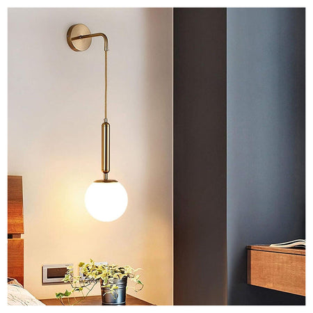 Applique Lampada A Parete Pendente Stile Contemporaneo Con Attacco G9 Bronzo Interno Aq56