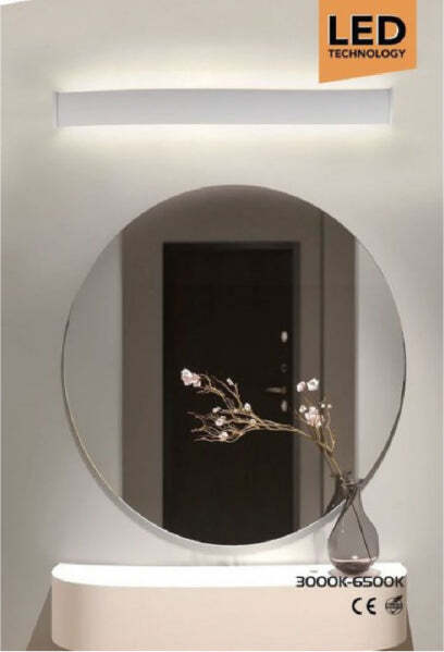 Applique-Lampada-Da-Specchio-Lineare-Luce-Up&down-3000k-6500k-18-Watt-51-Cm-F11