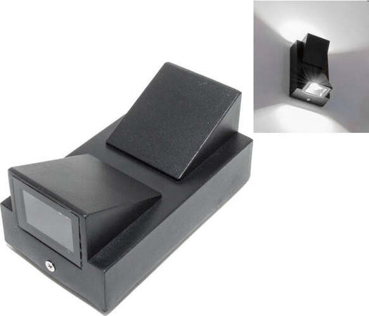 Applique-Lampada-Faretto-Per-Uso-Esterno-A-Led-Luce-6500k-10w-Nero-Luce-A-2-Vie