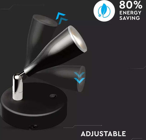 Applique Lampada Led Da Parete Con Interruttore Carcassa Nera 4000K Testa Orientabile IP20 4,5W SKU-8678 Illuminazione/Illuminazione per interni/Illuminazioni per pareti/Applique Scontolo.net - Potenza, Commerciovirtuoso.it