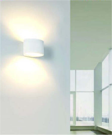 Applique-Lampada-Parete-Moderno-In-Gesso-Ovale-Attacco-1xg9-Verniciabile-Gs-e65