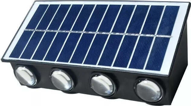 APPLIQUE-LAMPADA-SOLARE-8/10/12-LED-MURO-PARETE-IP65-BIDIREZIONALE-SWITCH-luce-calda-e-fredda