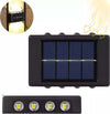 APPLIQUE-LAMPADA-SOLARE-8/10/12-LED-MURO-PARETE-IP65-BIDIREZIONALE-SWITCH-luce-calda-e-fredda