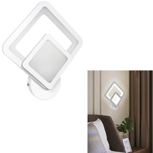 Applique Led 12 W Forma Di Rombo In Vetro Lampada A Parete Luce Naturale 4000k Universo