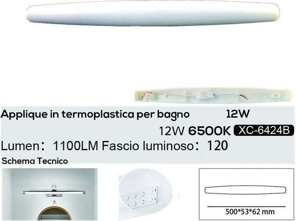 Applique Led 12 Watt Ip20 Per Specchio Bagno Luce Calda Naturale Fredda Xc-6424 Casa, arredamento e bricolage > Illuminazione da interno > Applique per interno Trade Shop italia - Napoli, Commerciovirtuoso.it