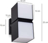 Applique Led 24W Doppio Cubo Luce Regolabile Lampada Nera ip65 Illuminazione/Illuminazione per interni/Illuminazioni per pareti/Applique Zencoccostore - Formia, Commerciovirtuoso.it