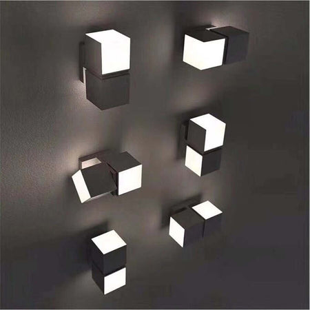 Applique Led 24W Doppio Cubo Luce Regolabile Lampada Nera ip65 Illuminazione/Illuminazione per interni/Illuminazioni per pareti/Applique Zencoccostore - Formia, Commerciovirtuoso.it