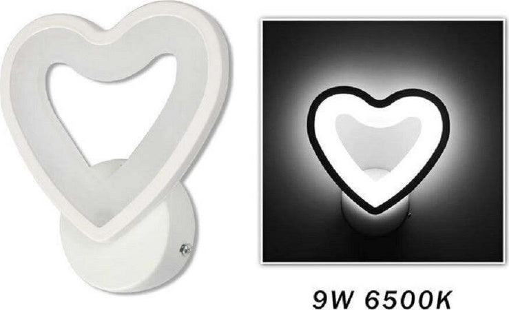 Applique Led A Cuore 6w Lampada A Parete Lumetto Luce Fredda Calda Naturale E28 Casa, arredamento e bricolage > Illuminazione da interno > Applique per interno Trade Shop italia - Napoli, Commerciovirtuoso.it