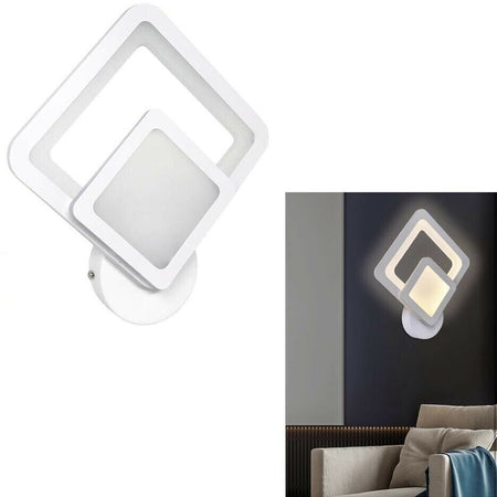 Applique Led A Forma Di Rombo In Vetro Lampada 12 W Da Parete Luce Calda 3000k Universo