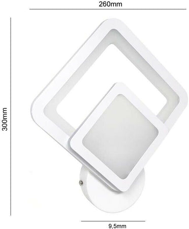 Applique Led A Forma Di Rombo In Vetro Lampada 12 W Da Parete Luce Calda 3000k Universo