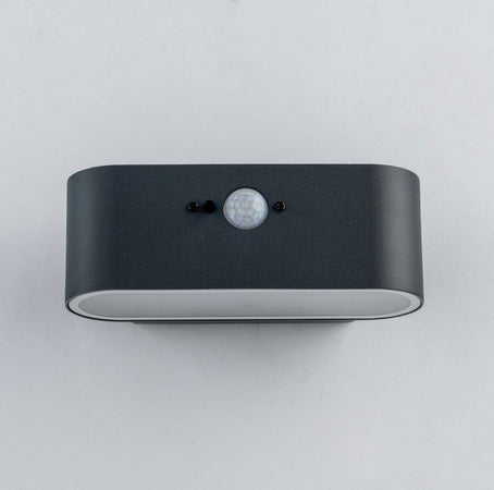 Applique Led Albert Antracite 2.5W 300Lm 4000K Ip44 Con Pannello Solare E Sensore Illuminazione/Illuminazione per esterni/Lampade da parete Led Mall Home - Napoli, Commerciovirtuoso.it