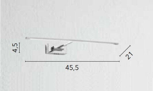 Applique-Led-Andromeda-Orientabile-Cromo-4W-280Lm-3500K-45,5X21X4,5Cm