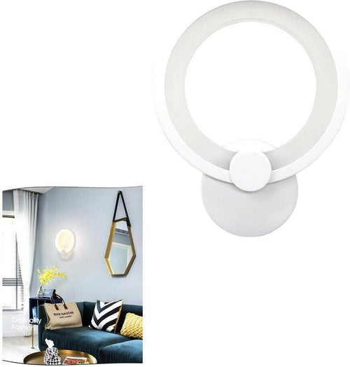 Applique Led Anello In Vetro A Parete Luce Naturale 4000k Lampada Interno 9w Universo