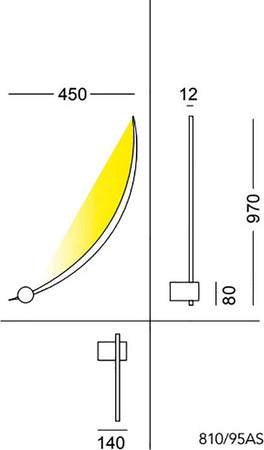 Applique-led-Cattaneo-HERON-810-95ADS-lampada-parete-dimmerabile-moderna