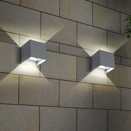 Applique Led Cubo Grigio Lampada Da Parete 5w 750lmn Luce Regolabile Updown Ip65 Applique per interno Trade Shop italia - Napoli, Commerciovirtuoso.it
