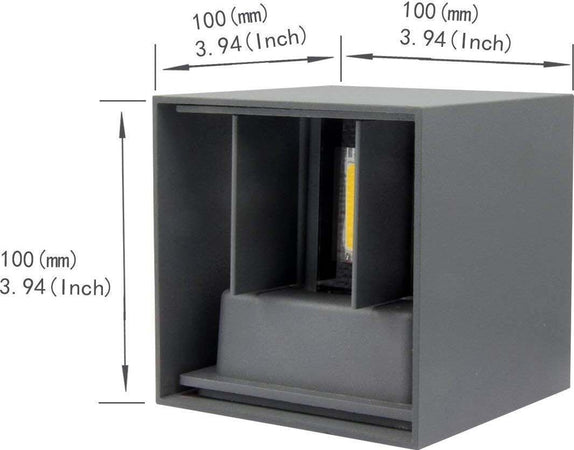 Applique Led Cubo Grigio Lampada Da Parete 5w 750lmn Luce Regolabile Updown Ip65 Applique per interno Trade Shop italia - Napoli, Commerciovirtuoso.it