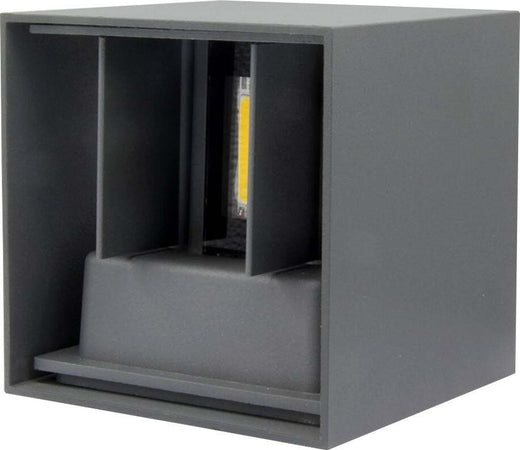 Applique Led Cubo Grigio Lampada Da Parete 5w 750lmn Luce Regolabile Updown Ip65 Applique per interno Trade Shop italia - Napoli, Commerciovirtuoso.it