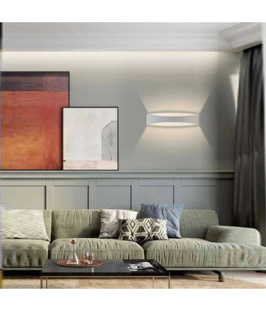 Applique Led Da Muro 12w Up & Down In Alluminio Bianco 3 Temperature Luce E59-b3c