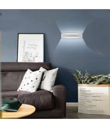 Applique Led Da Muro 12w Up & Down In Alluminio Bianco 3 Temperature Luce E59-b3c