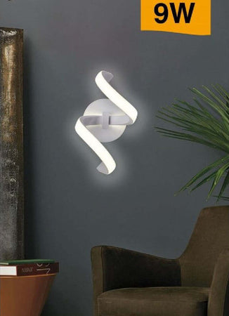 Applique Led Da Muro 9 Watt Curva Spirale Luce Naturale Fredda Calda E58 Bianca Casa, arredamento e bricolage > Illuminazione da interno > Applique per interno Trade Shop italia - Napoli, Commerciovirtuoso.it