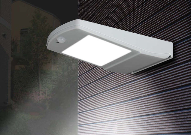 Applique Led Eos Grigio 4W 450Lm 4000K Ip66 Con Sensore E Pannello Solare 24,1X16X4Cm Illuminazione/Illuminazione per interni/Illuminazioni per pareti/Applique Led Mall Home - Napoli, Commerciovirtuoso.it