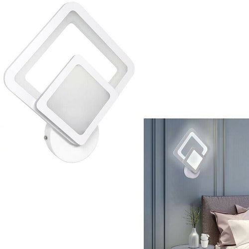 Applique Led Forma Di Rombo In Vetro Da Parete Luce Bianca Lampada 12 W Universo