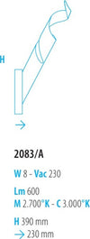 Applique-led-Fratelli-Braga-TRUCIOLO-2083-A-metallo-lampada-parete-moderna-classica