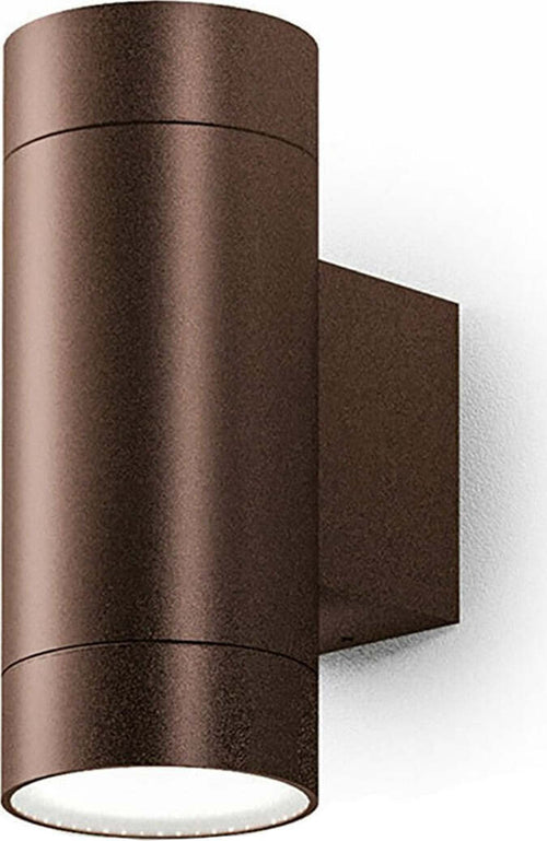 Applique-led-Gea-Led-LILY-B-GES1067-GU10-IP54-marrone-lampada-parete-alluminio-biemissione-classico