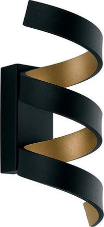 Applique Led Helix Nero/Oro 9W 720Lm 3000K 10X26X13,5Cm Illuminazione/Illuminazione per interni/Illuminazioni per pareti/Applique Led Mall Home - Napoli, Commerciovirtuoso.it