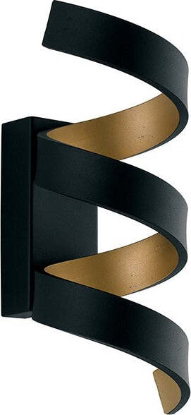 Applique Led Helix Nero/Oro 9W 720Lm 3000K 10X26X13,5Cm Illuminazione/Illuminazione per interni/Illuminazioni per pareti/Applique Led Mall Home - Napoli, Commerciovirtuoso.it