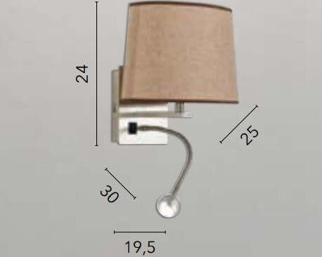 Applique-Led-Helly-Ovale-Ecru'-1Xe14-+-1X3W-160Lm-4500K-19,5X24X25Cm