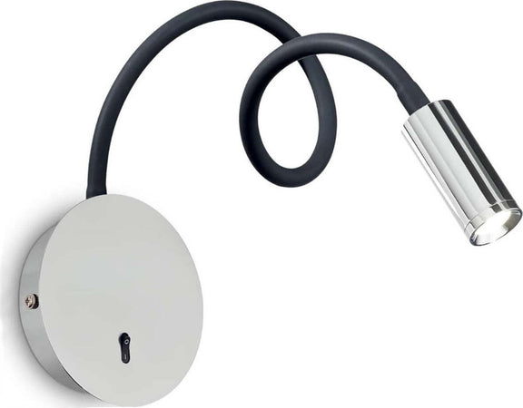 Applique-led-Ideal-Lux-FOCUS-2AP-203188-metallo-gomma-lampada-parete-orientabile