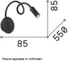 Applique-led-Ideal-Lux-FOCUS-2AP-203195-metallo-gomma-lampada-parete-orientabile